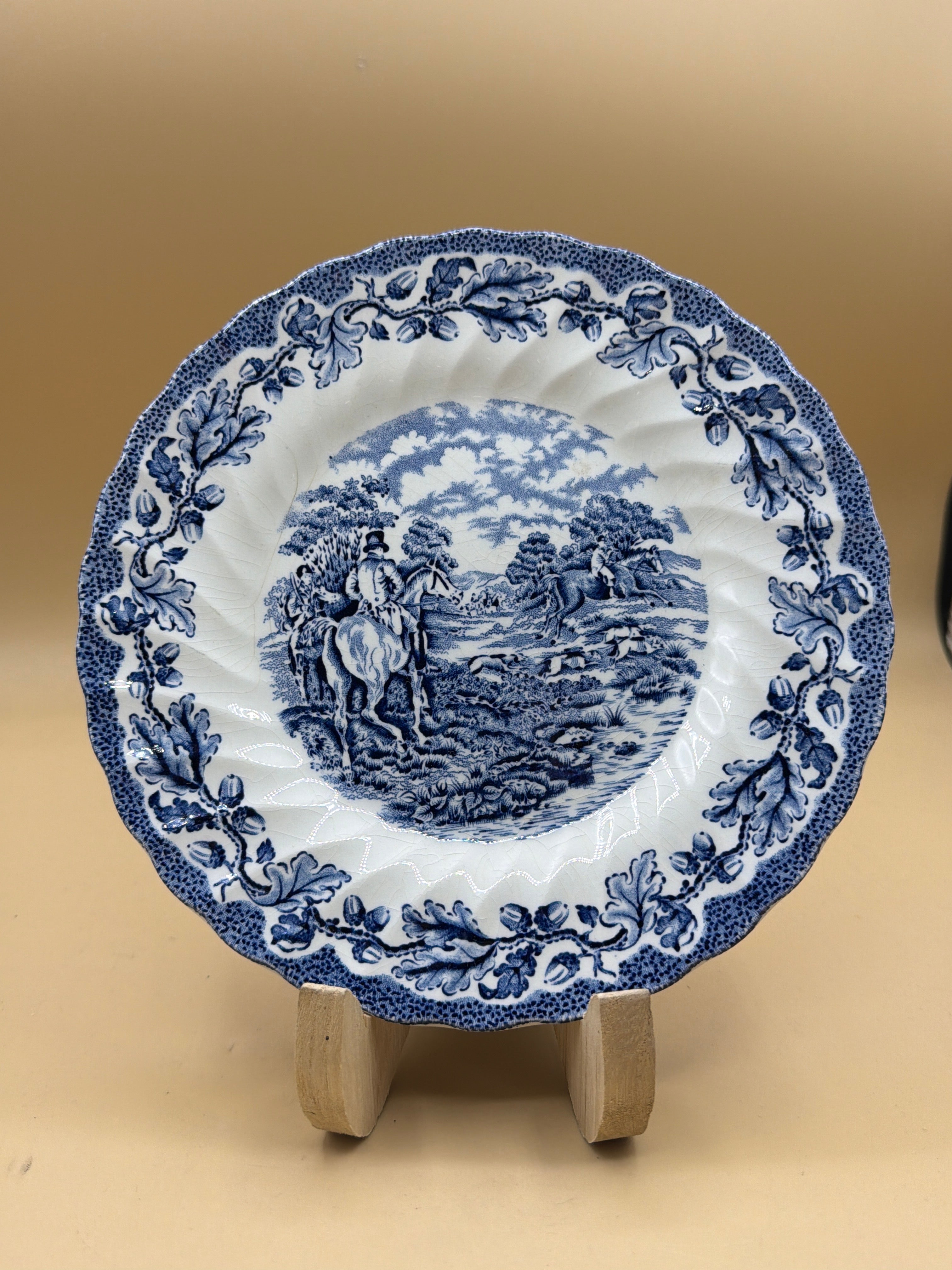 Piatto Staffordshire Bianco Blu Myotts Country Life