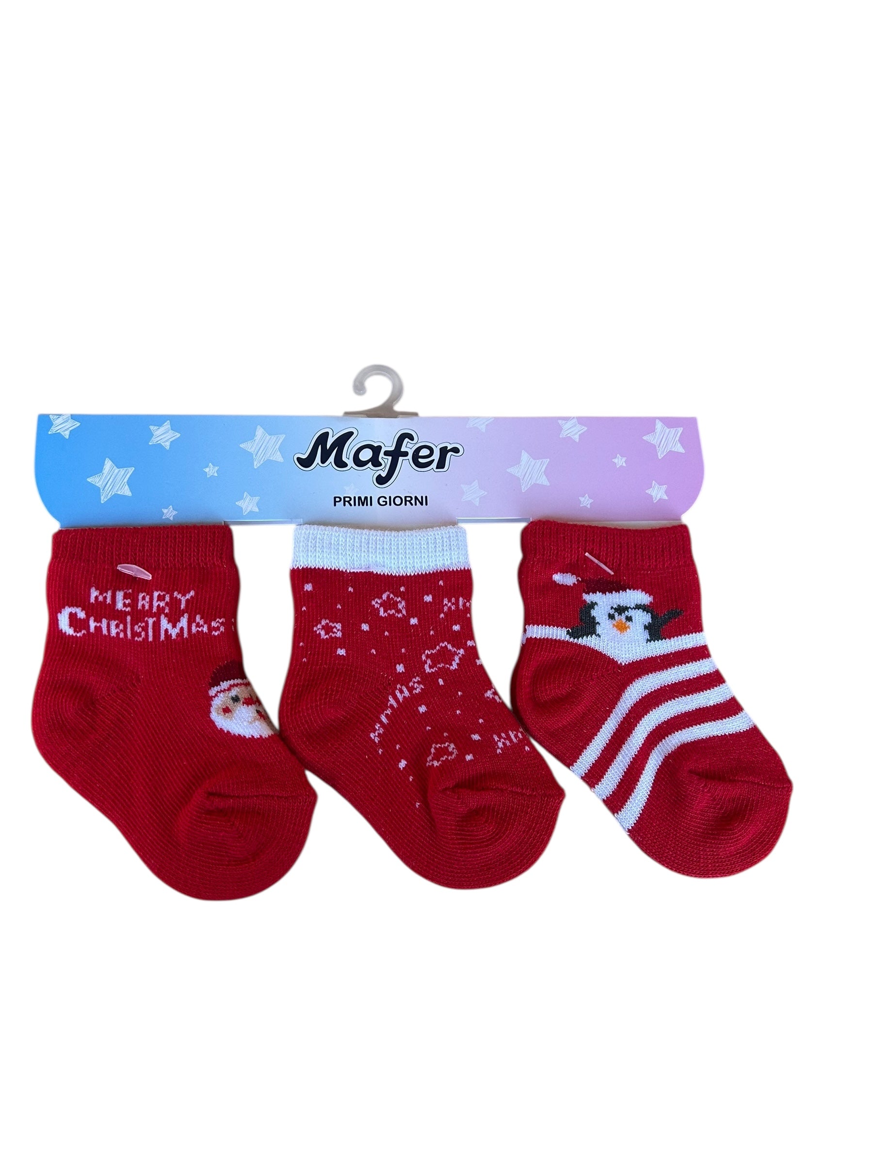 Tre paia di calzini neonati Primi Giorni Natalizi nuovi