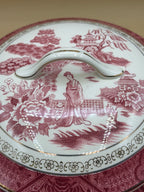 Zuppiera Bordo Oro Vintage Nikko Japan Double Phoenix, Motivo Salice Rosso/rosa