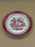 Piattino Bordo Oro Vintage Nikko Japan Double Phoenix, Motivo Salice Rosso/rosa