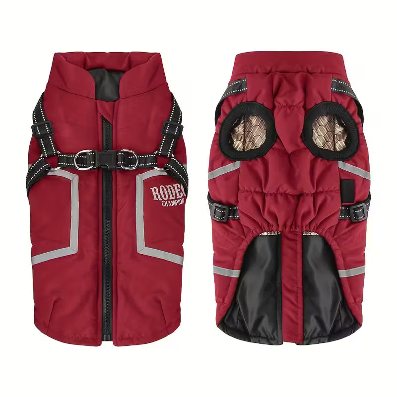 Cappotto Riflettente Per Cani Rosso Xl Nuovo