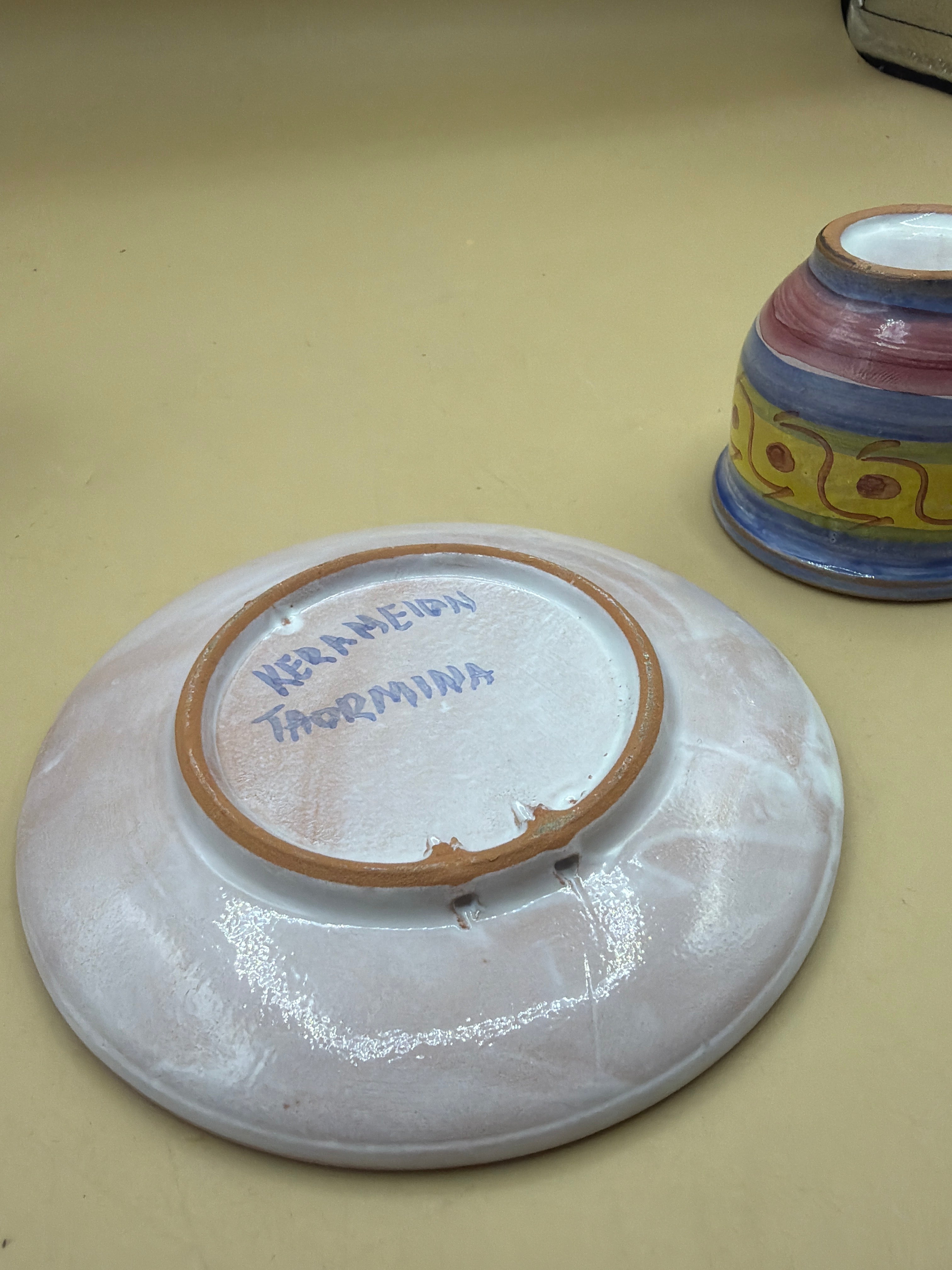 Servizio 6 Tazzine Da Caffè Con Con Piattino Kerameion Taormina