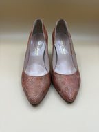 Scarpe Decollete 37 Tacco Finto Rettile pelle