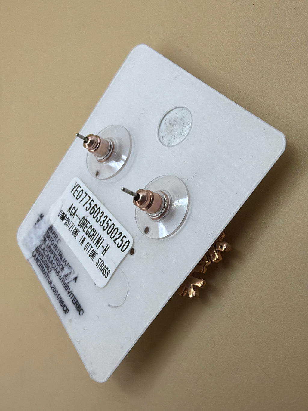Coppia Orecchini Rose Gold Fiocco Di Neve