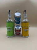 Set Con Supporto Olio Aceto Sale E Pepe