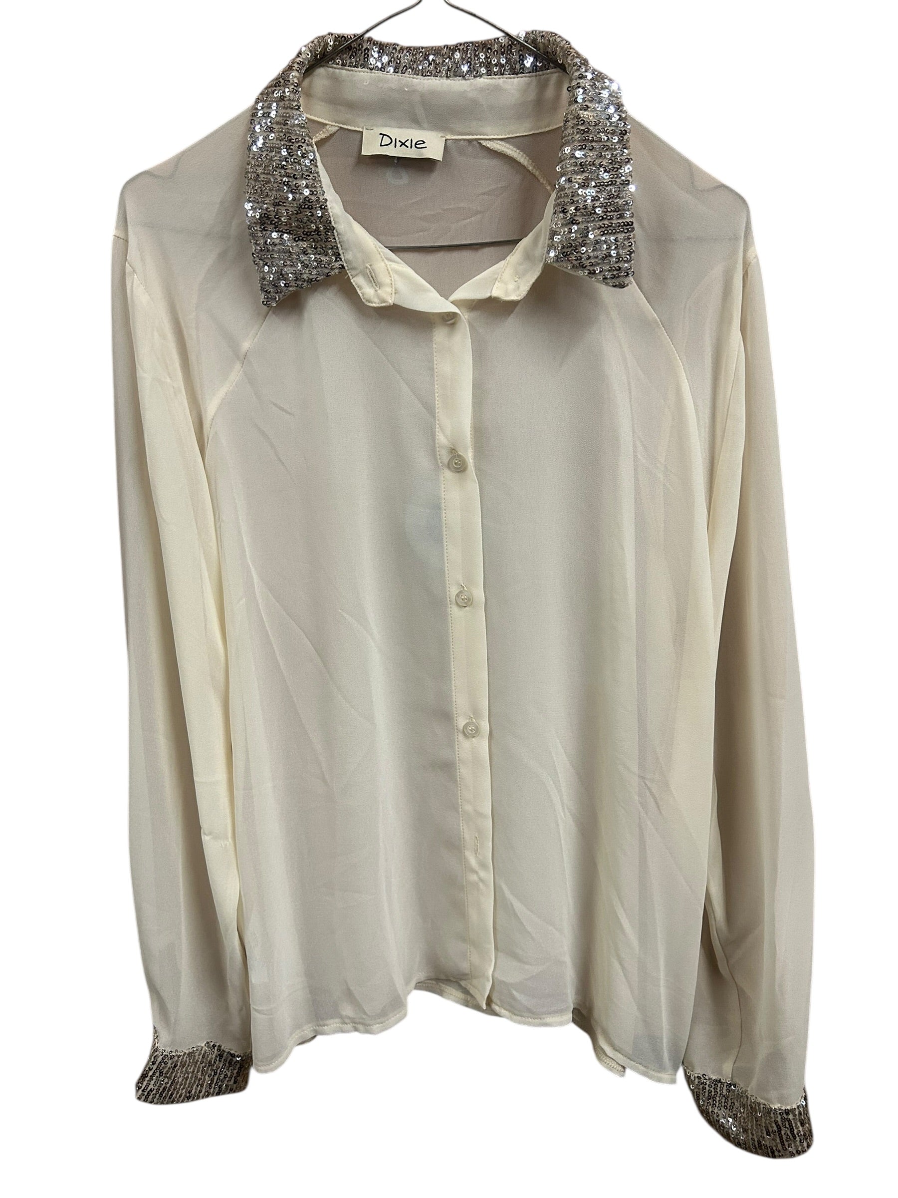 Camicia Dixie Beige Collo strass M