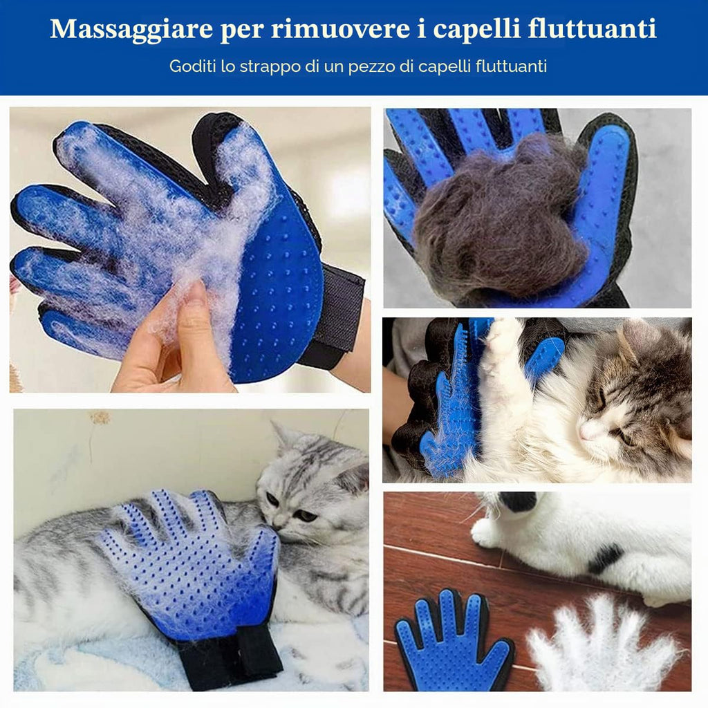 Guanto Per Peli Di Animali, Cani, Gatti, Massaggiante E Per Pulizia Peli Da Superfici
