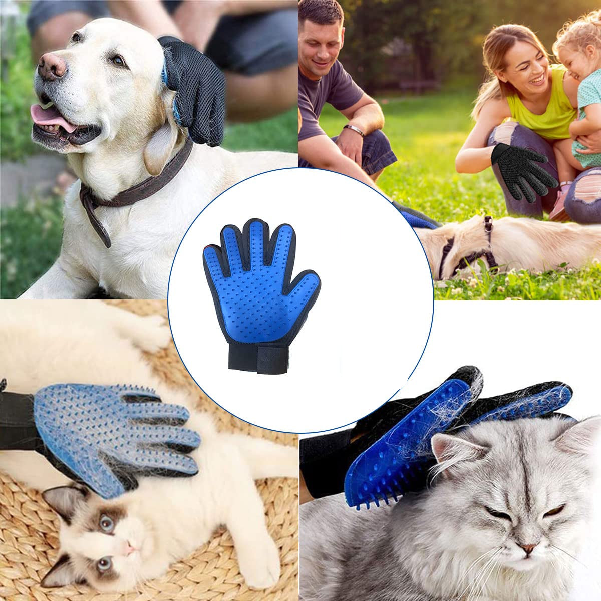 Guanto Per Peli Di Animali, Cani, Gatti, Massaggiante E Per Pulizia Peli Da Superfici