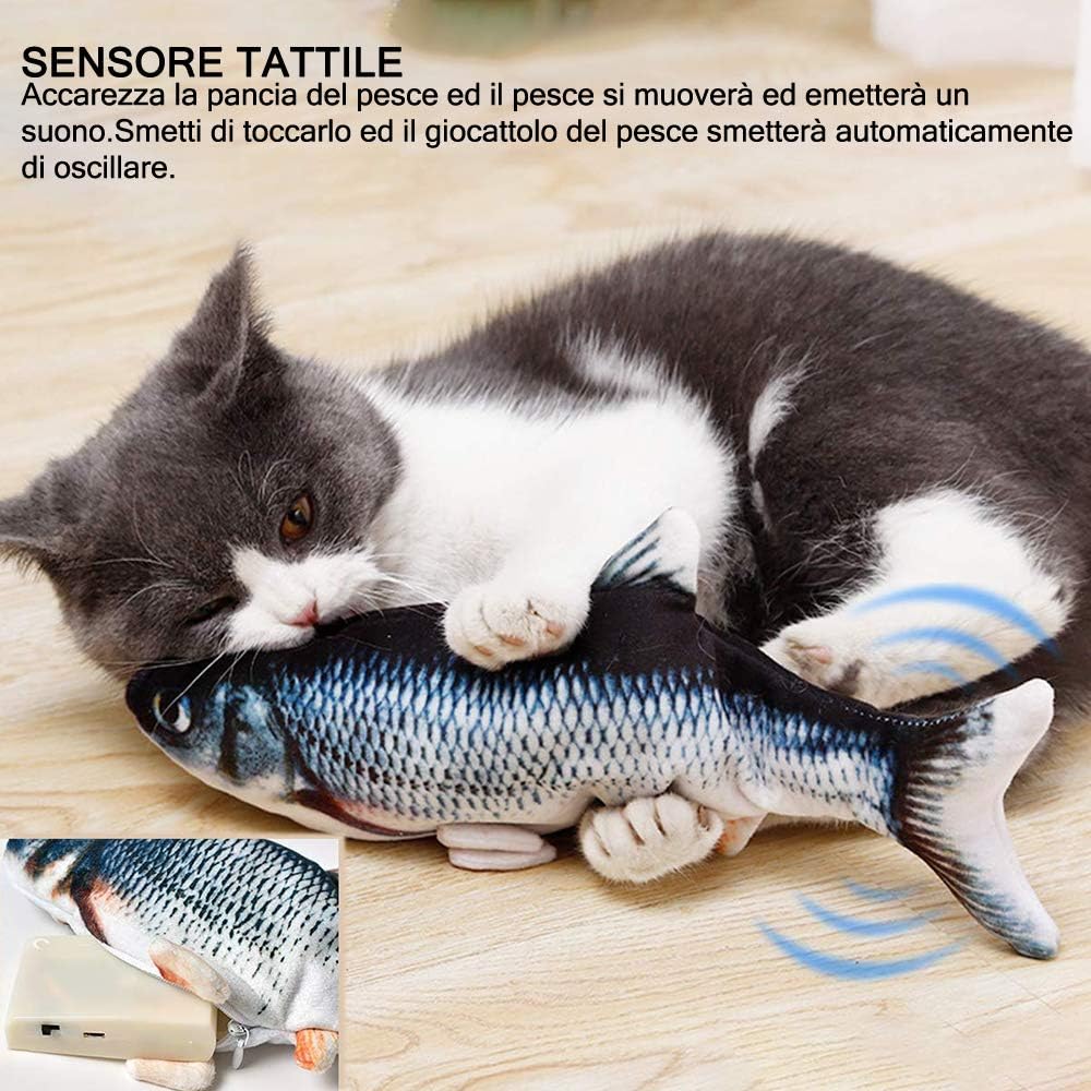 Giocattolo Interattivo Per Gatti, Pesce Elettrico Con Erba Gatta, Simulazione Realistica Del Pesce Che Si Muove, Carpa
