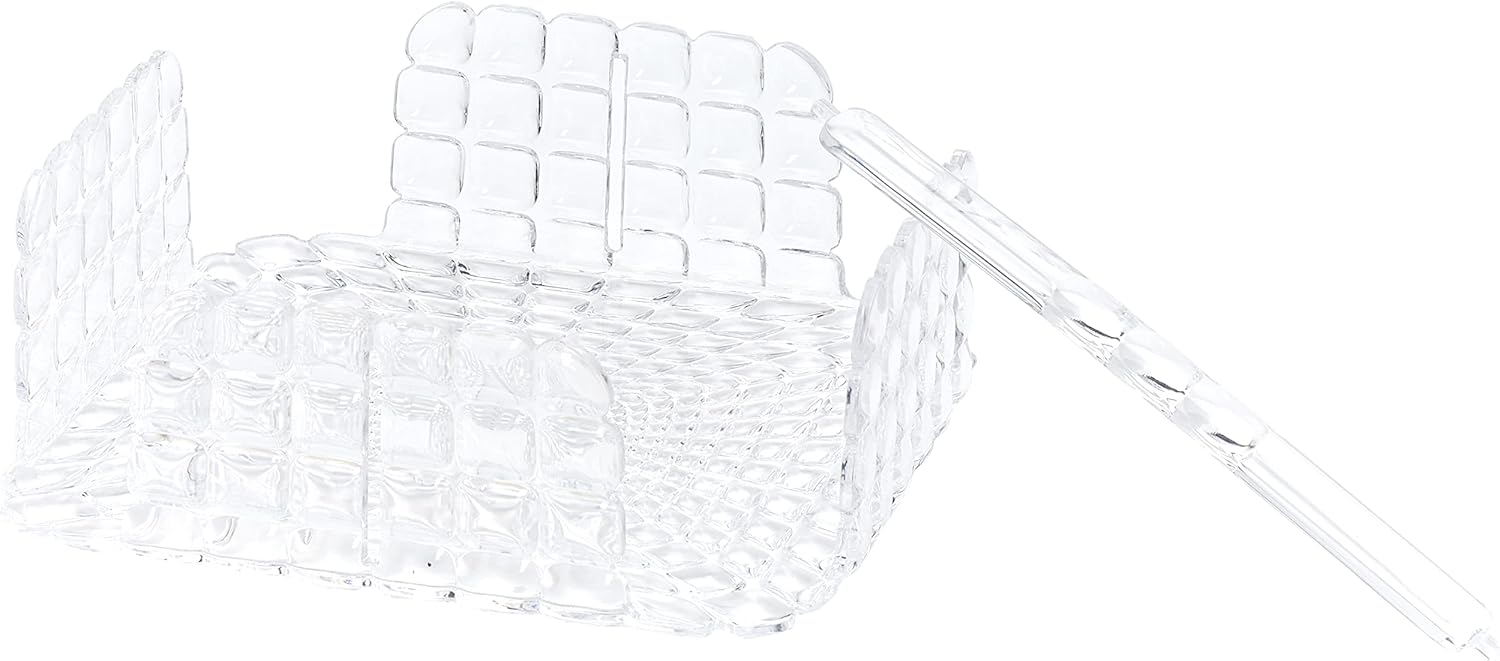 Guzzini - Tiffany, Portatovaglioli Orizzontale Quadrato Con Barra Ferma Tovaglioli - Trasparente, 20 X 20 X H7,3 Cm - 19870000