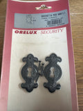 Coppia Bocchetta Per Mobili Ferro Zincato 58x27 Mm Restauro Orelux - Security