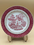 Piatto Dessert Bordo Oro Vintage Nikko Japan Double Phoenix, Motivo Salice Rosso/rosa