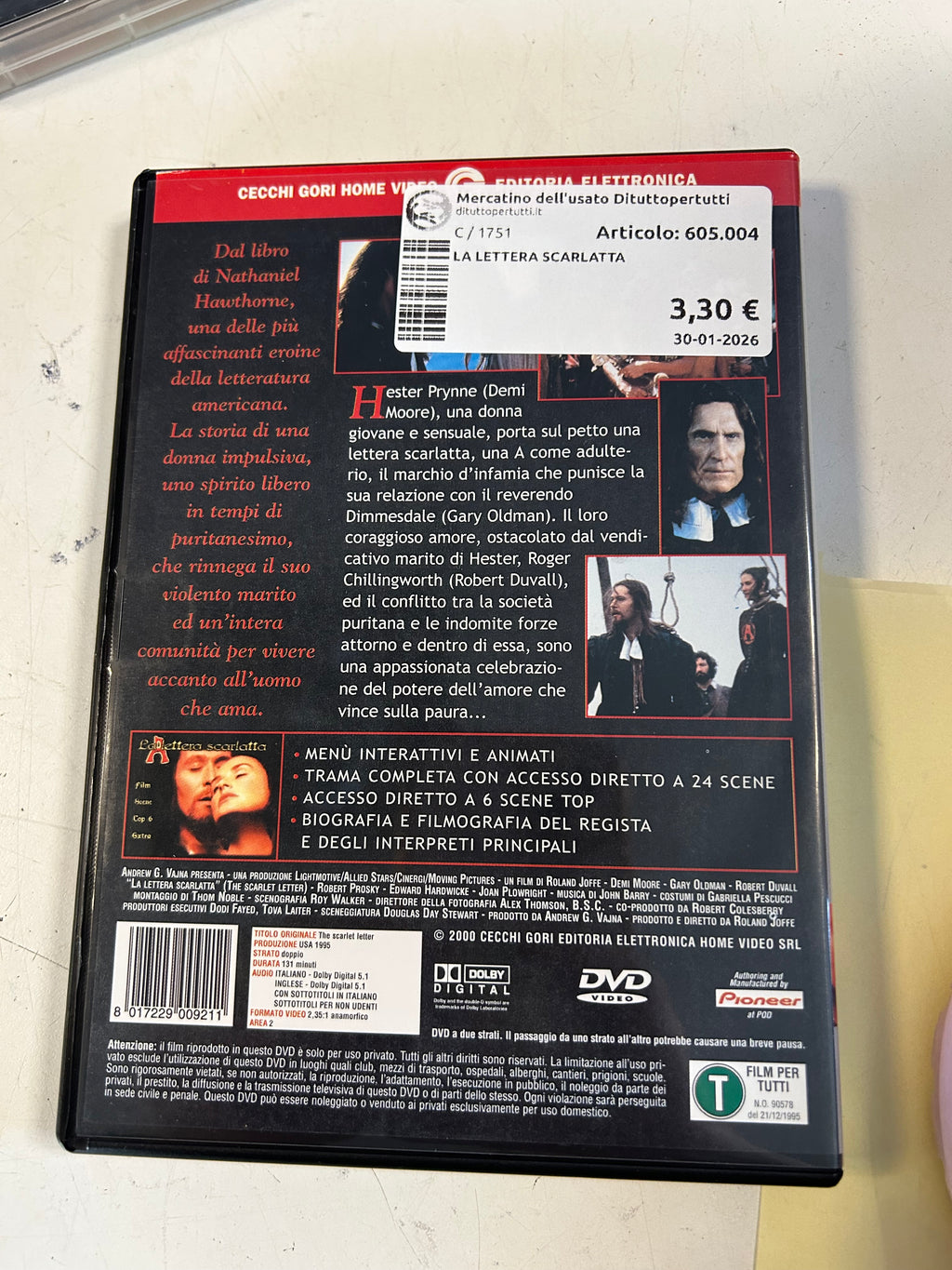 DVD La Lettera Scarlatta