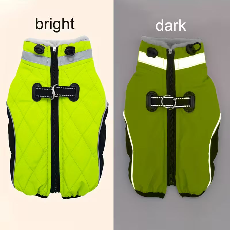 Cappotto Caldo Per Cani, Giacca Verde Fluorescente,