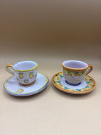 Servizio 6 Tazzine Da Caffè Con Con Piattino Kerameion Taormina