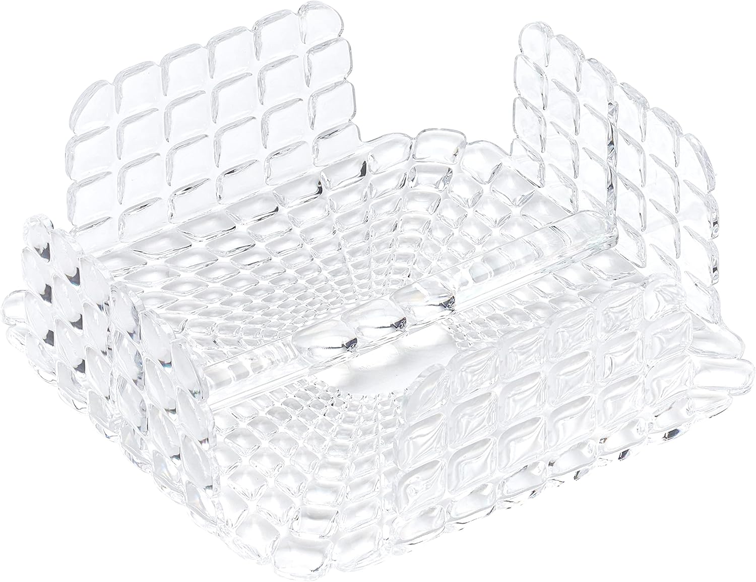 Guzzini - Tiffany, Portatovaglioli Orizzontale Quadrato Con Barra Ferma Tovaglioli - Trasparente, 20 X 20 X H7,3 Cm - 19870000