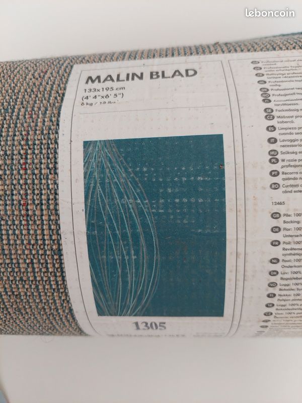 Tappeto Azzurro Cm 133x195 Malin Blad