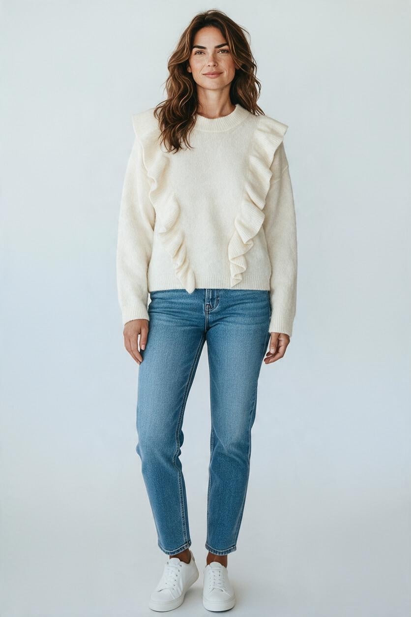 Maglia Vicolo Ruches Tg Unica Beige