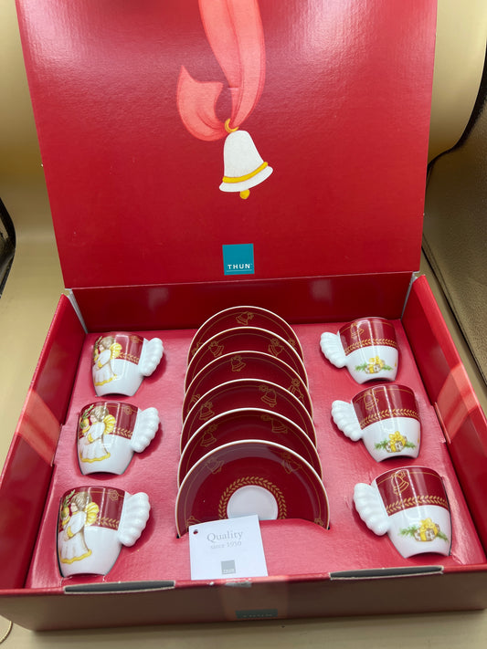 Servizio Tazzine Thun Natale Da 6 Con Piattino
