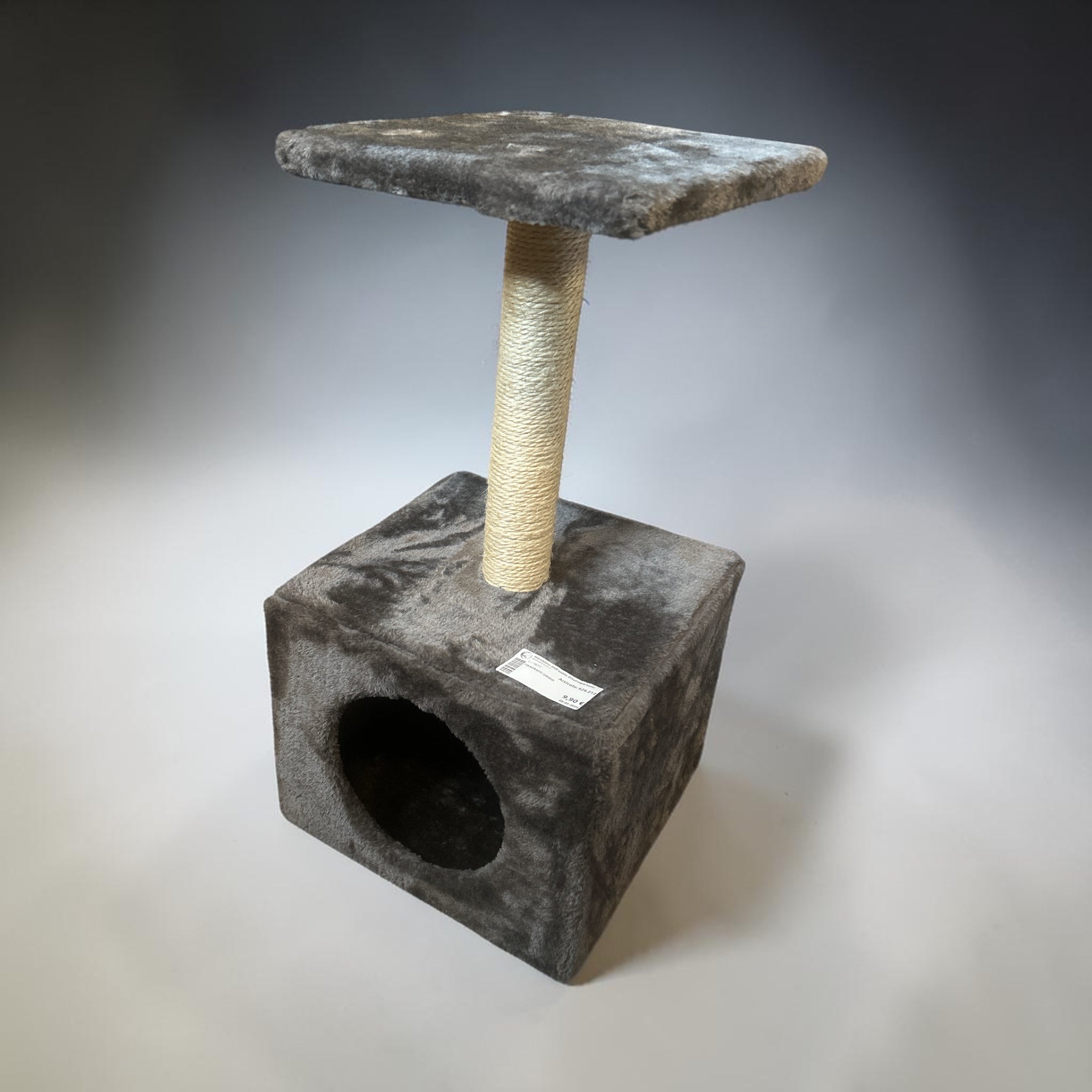 Tiragraffi grattatoio gatti con cuccia Grigio