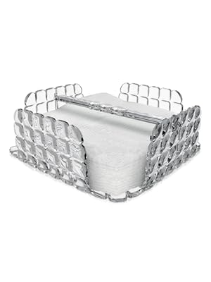 Guzzini - Tiffany, Portatovaglioli Orizzontale Quadrato Con Barra Ferma Tovaglioli - Trasparente, 20 X 20 X H7,3 Cm - 19870000