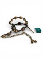 Cintura Nera Borchie Dorate Nuova Cm 111