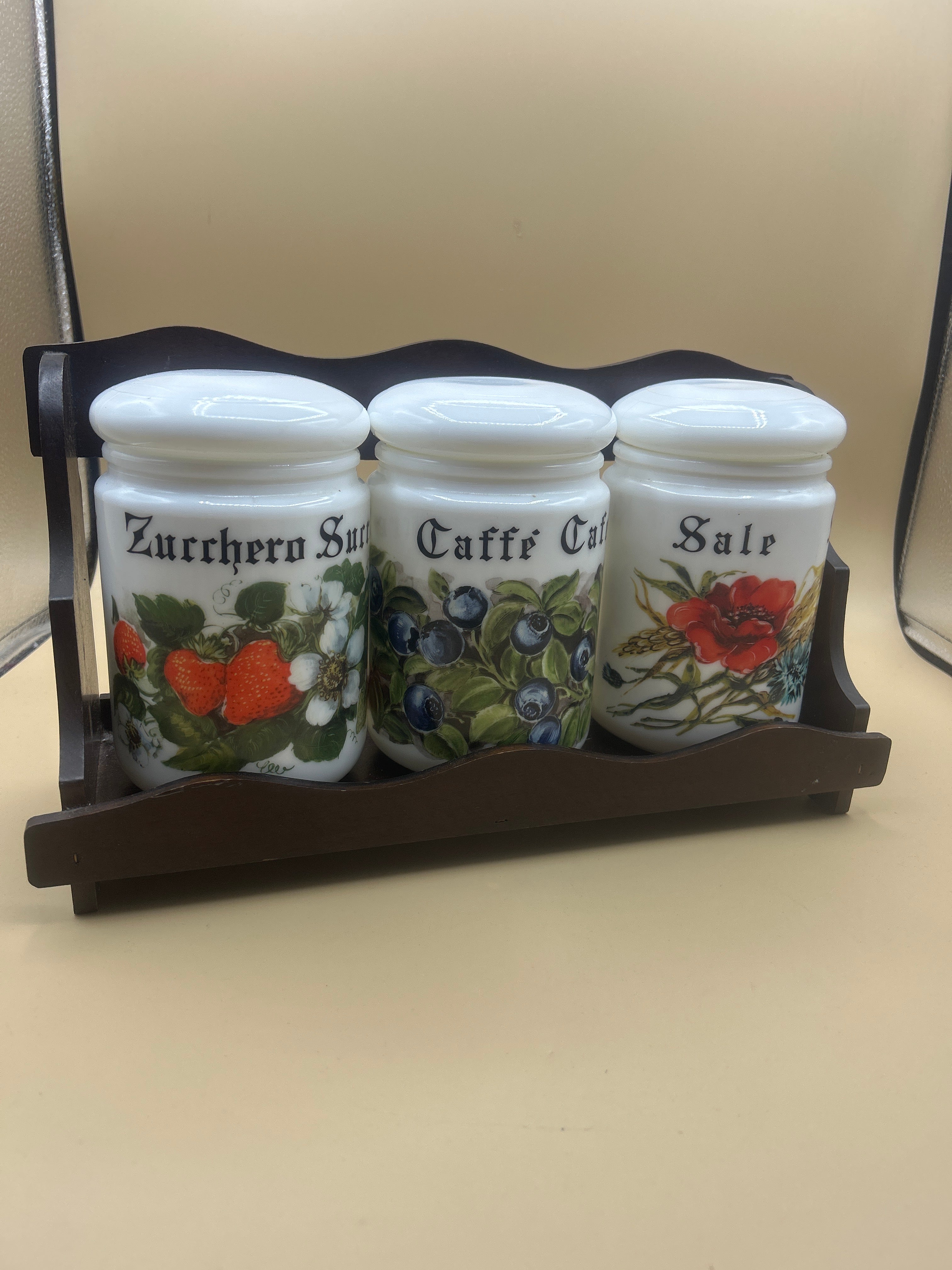 Mensolina Con Tre Vasi Sale Caffe Zucchero Vintage
