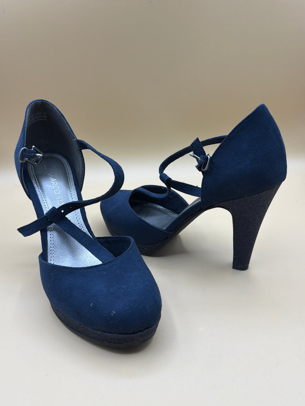 Scarpe Tacco Gltter Blu Marco Tozzi 37