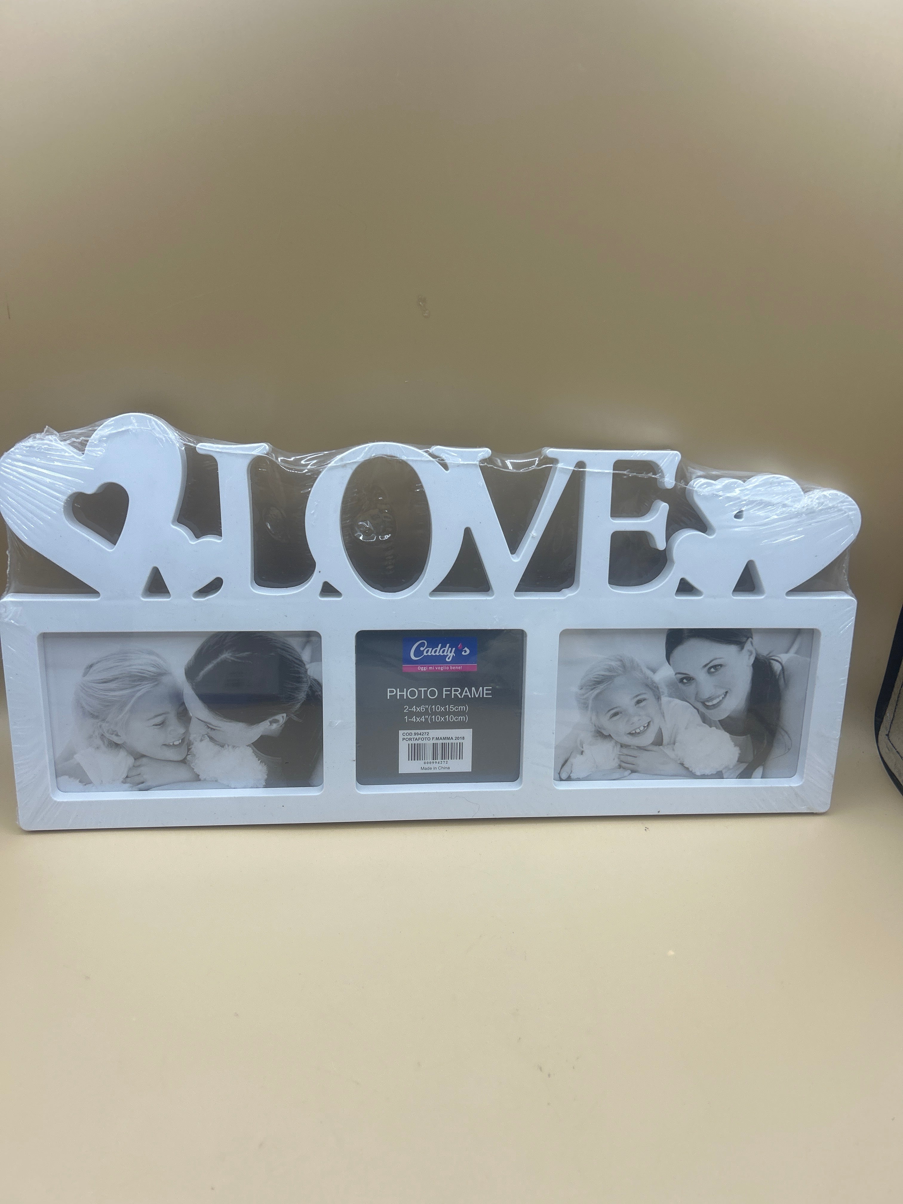 Cornice Plastica Bianca Love Multifoto Nuova