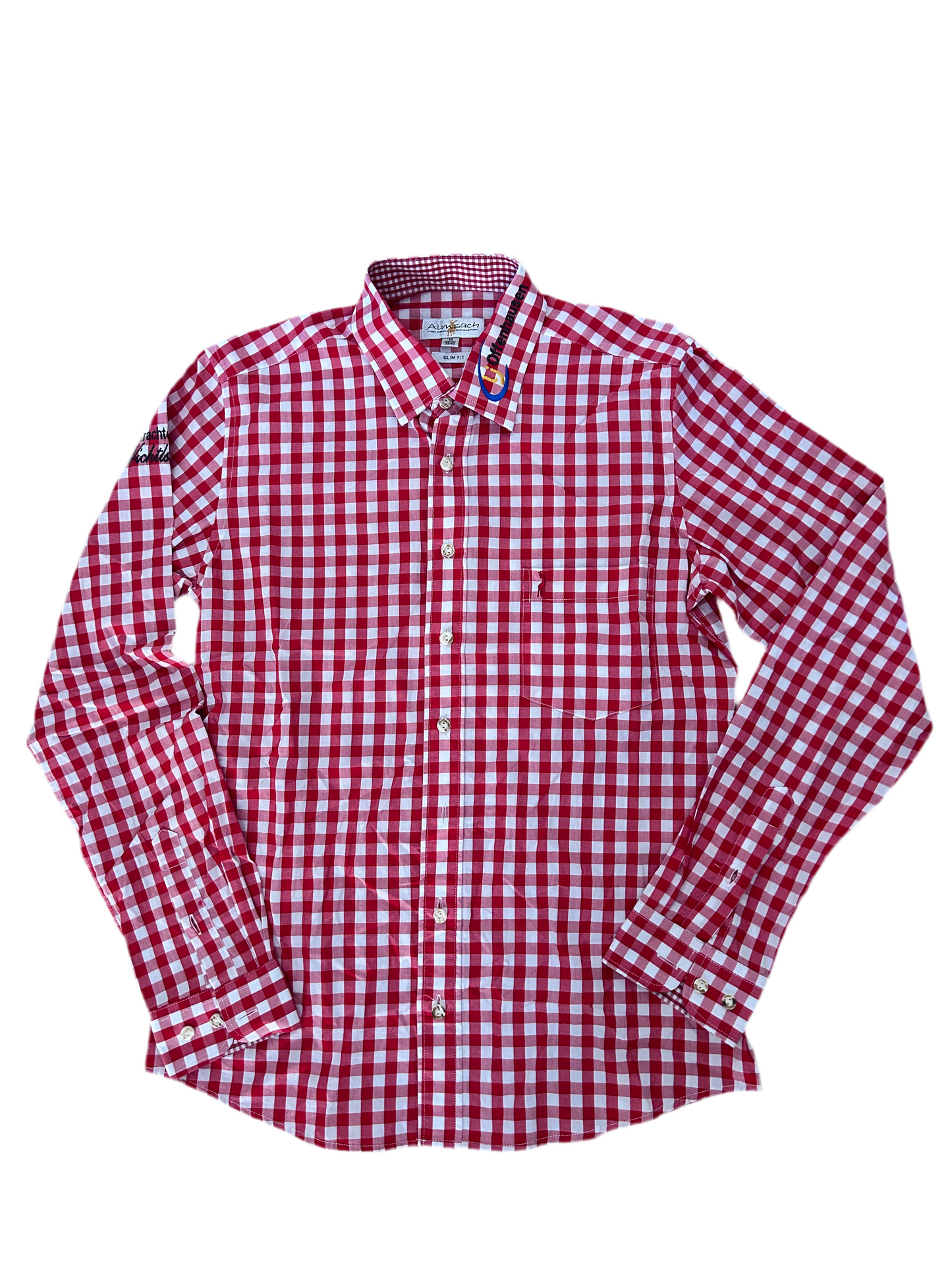 Camicia Uomo Tirolese Rossa M Almsach Slim Fit