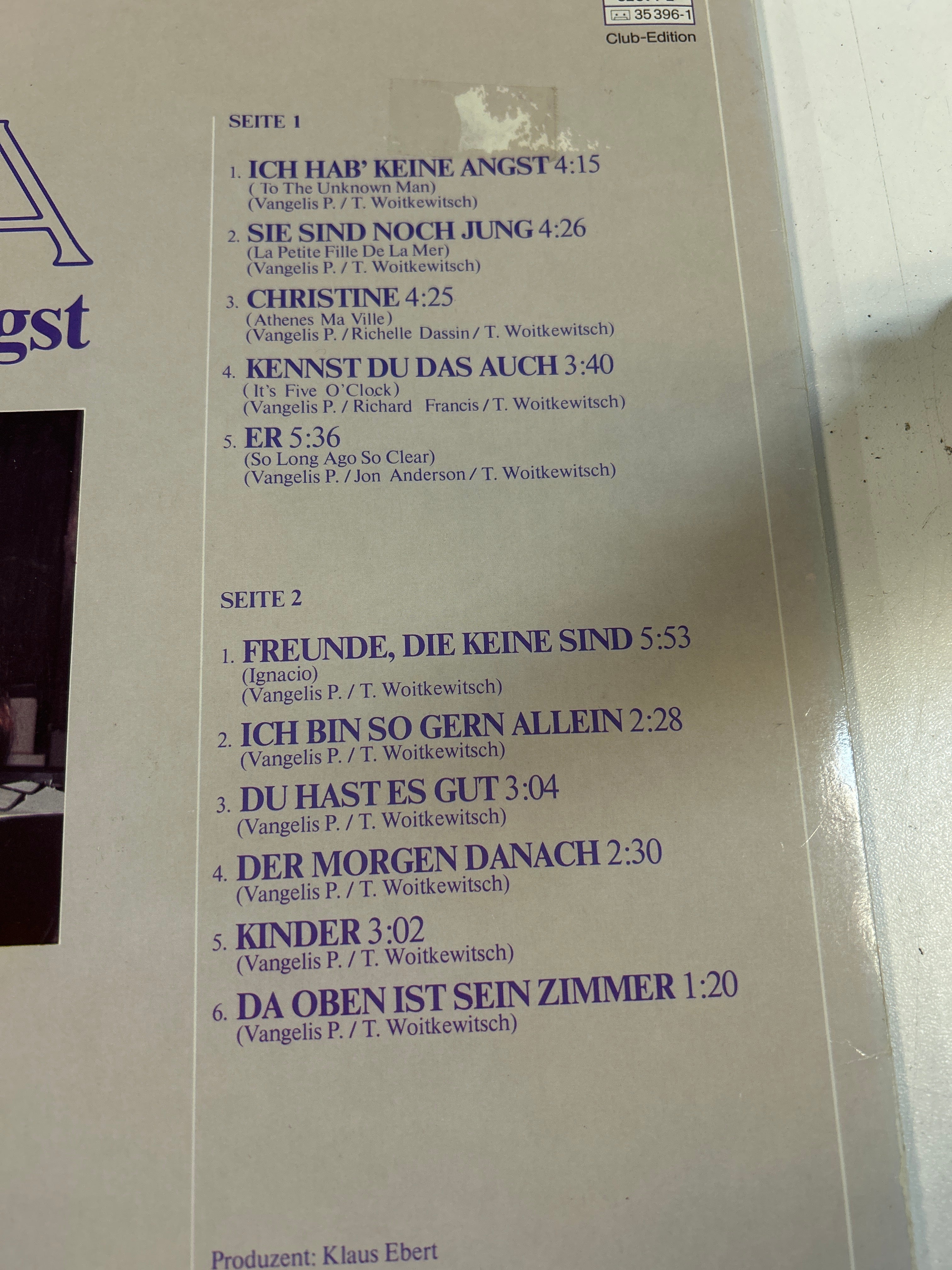 Lp 33 Giri Milva - Ich Hab' Keine Angst