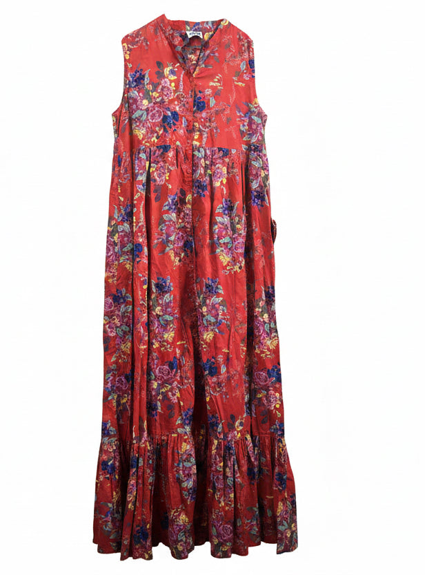 Vestito Rosso My Twinset Fiori M Lungo