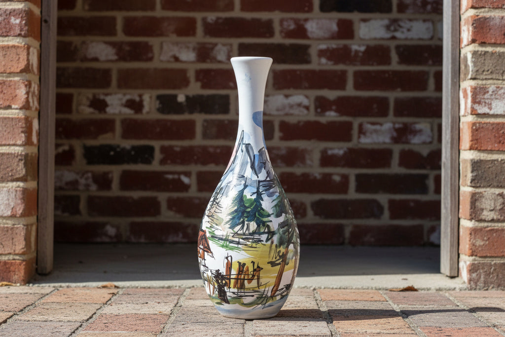 Vaso Portafiore Dipinto A Mano