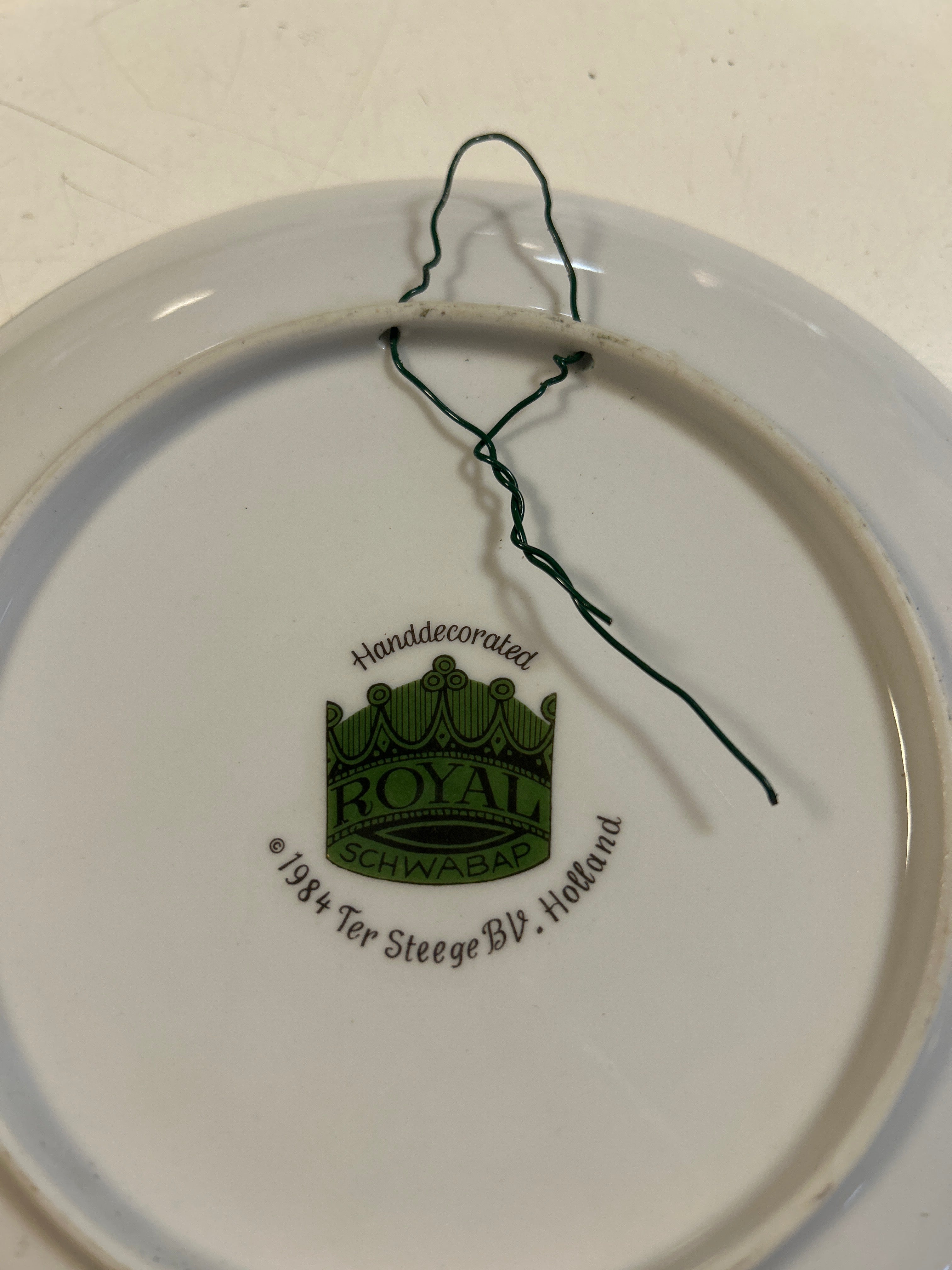 Piatto Da Appendere Royal Schwabap 1984 Decorato A Mano Con Mulini A Vento Olanda