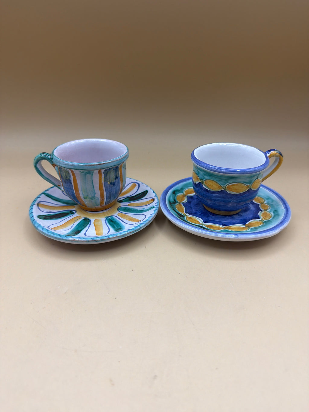 Servizio 6 Tazzine Da Caffè Con Con Piattino Kerameion Taormina