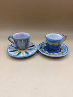 Servizio 6 Tazzine Da Caffè Con Con Piattino Kerameion Taormina
