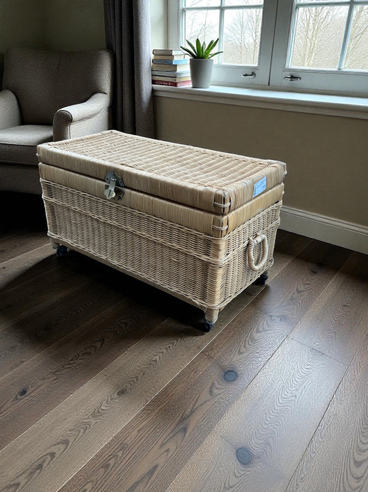 Baule Midollino Con Rotelle