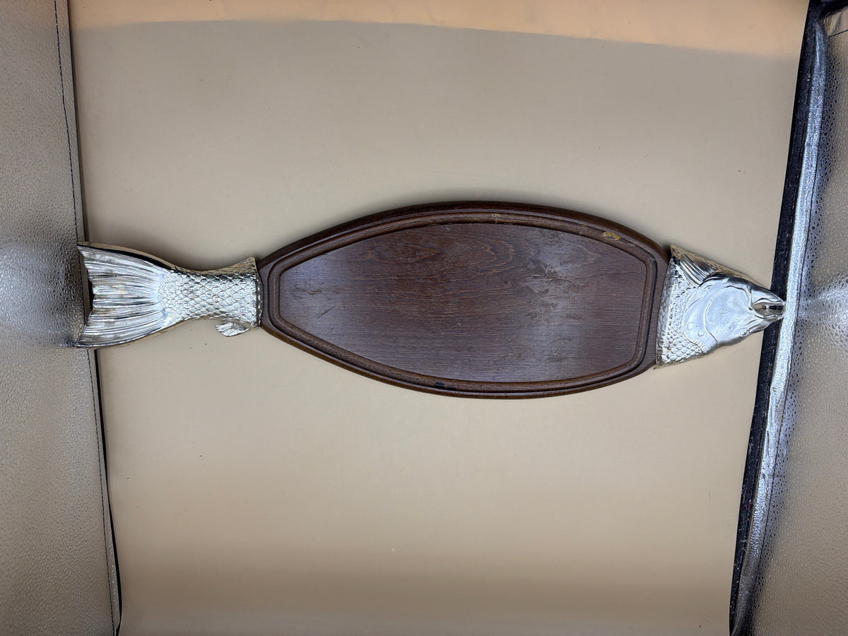 Vassoio Pesce Legno Metallo