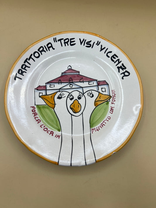 Piatto Buon Ricordo Trattoria " Tre Visi" Vicenza