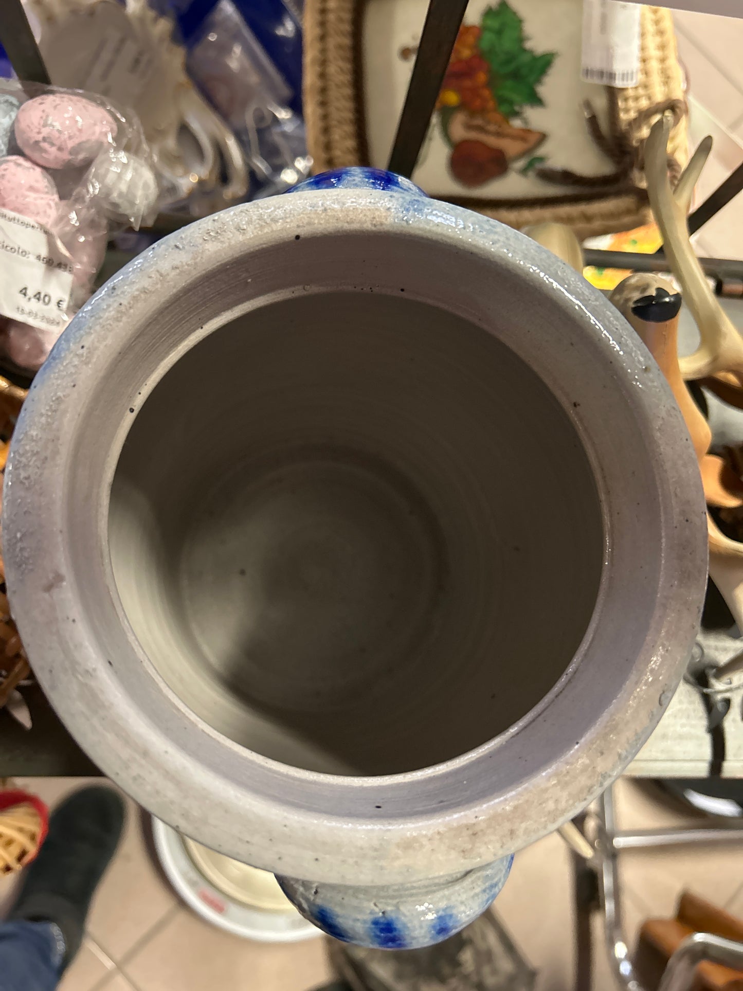 Vaso Grigio Blu Vintage grès alsaziano