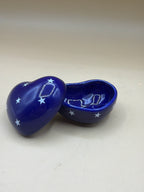 Scatolina A Forma Di Cuore Blu Con Stelle
