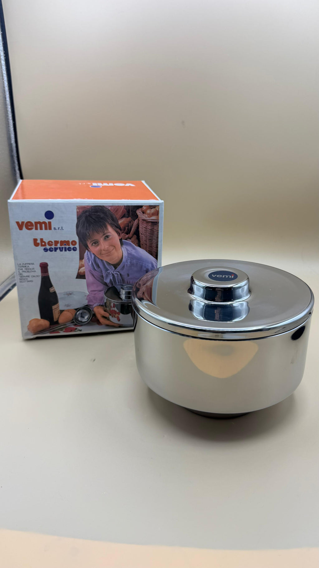 Zuppiera termica Vemi in acciaio vintage