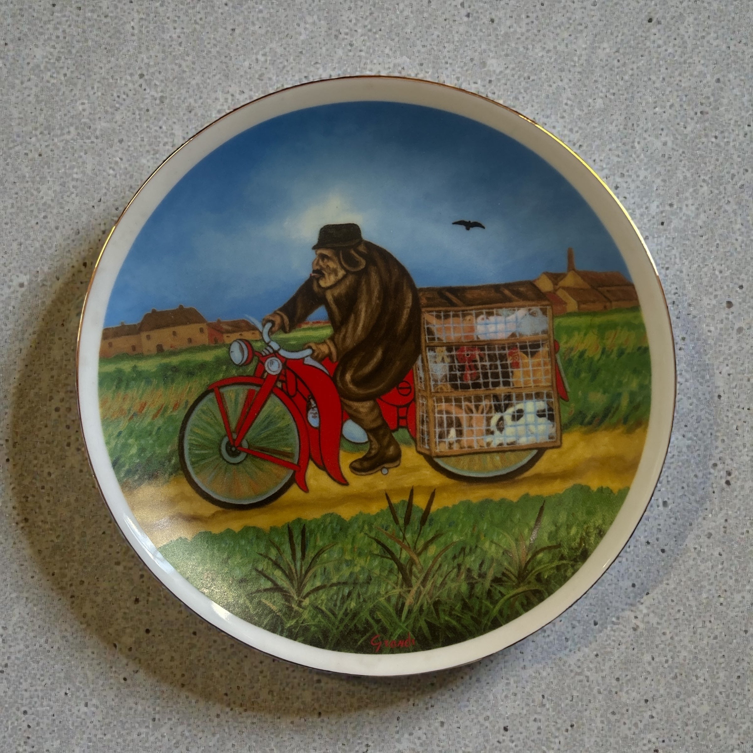 Piatto Serie dal Ferlaro 1994 il pollivendolo D. Grandi