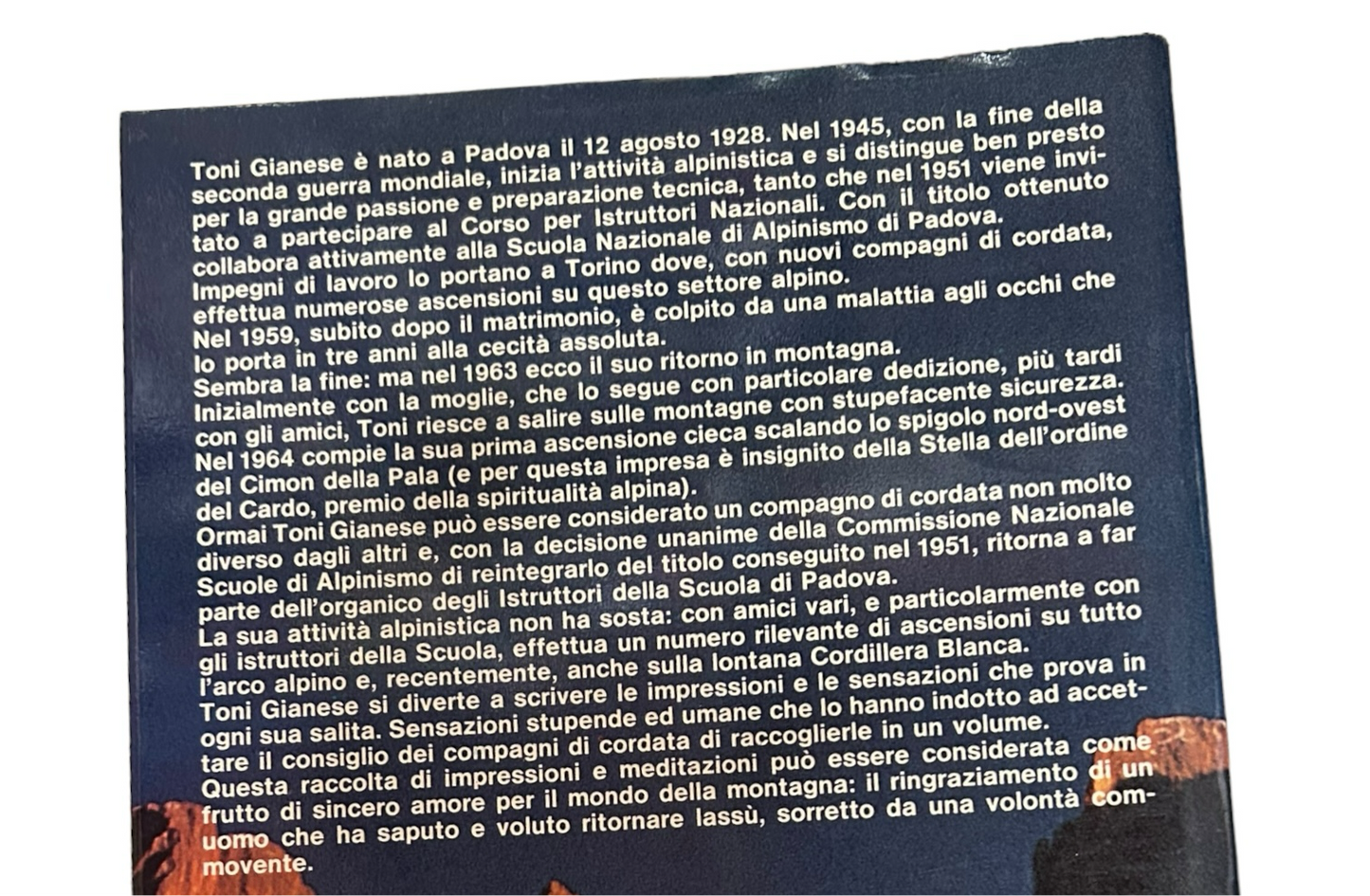 Il Cimon della Pala - diario di Toni Gianese, alpinista cieco