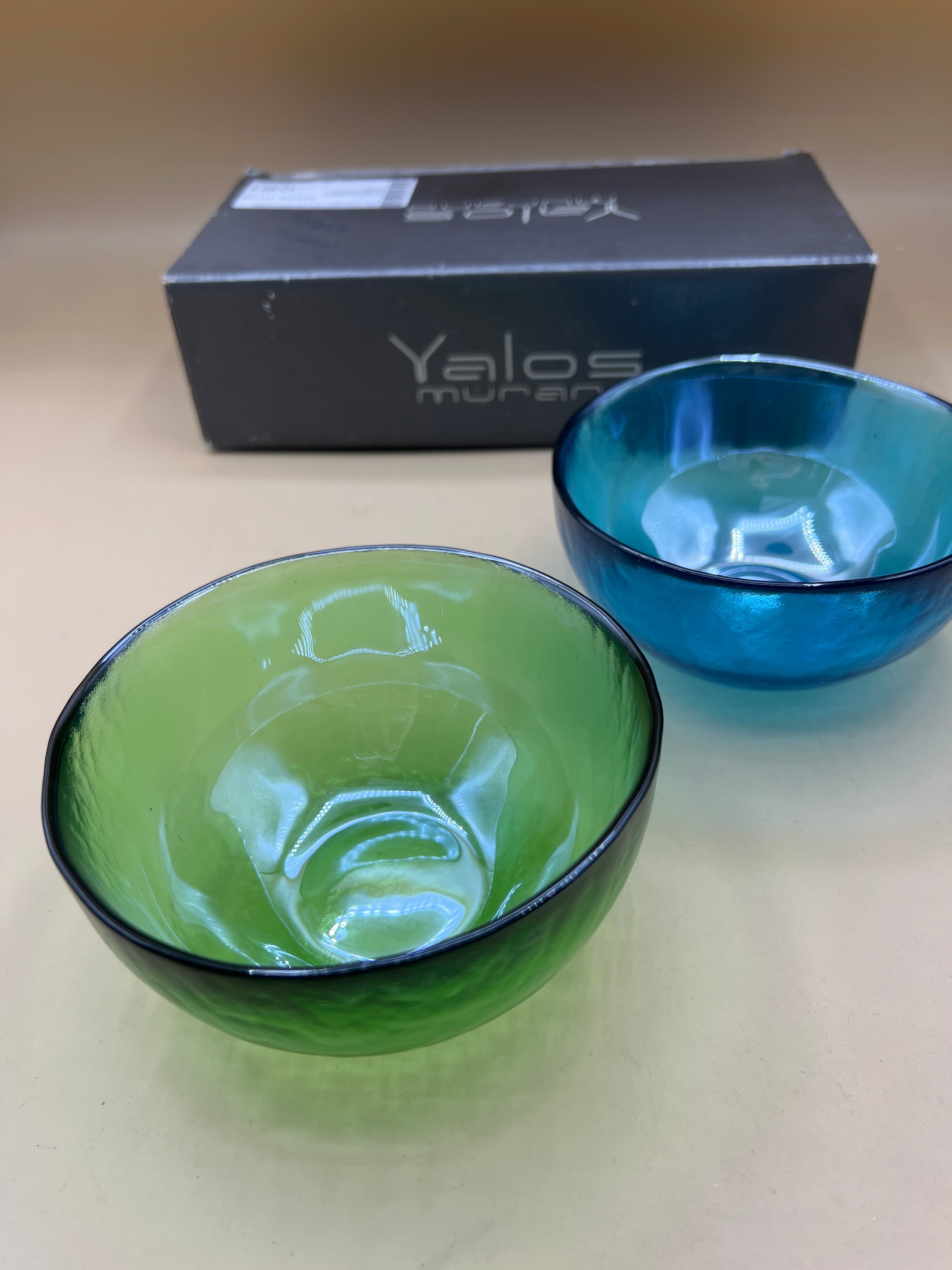 Coppia Coppette Vetro Murano Yalos