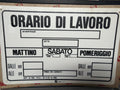 Cartello Segnaletico Orario Di Lavoro Mod. 1111 Cm 20x30 Pvc