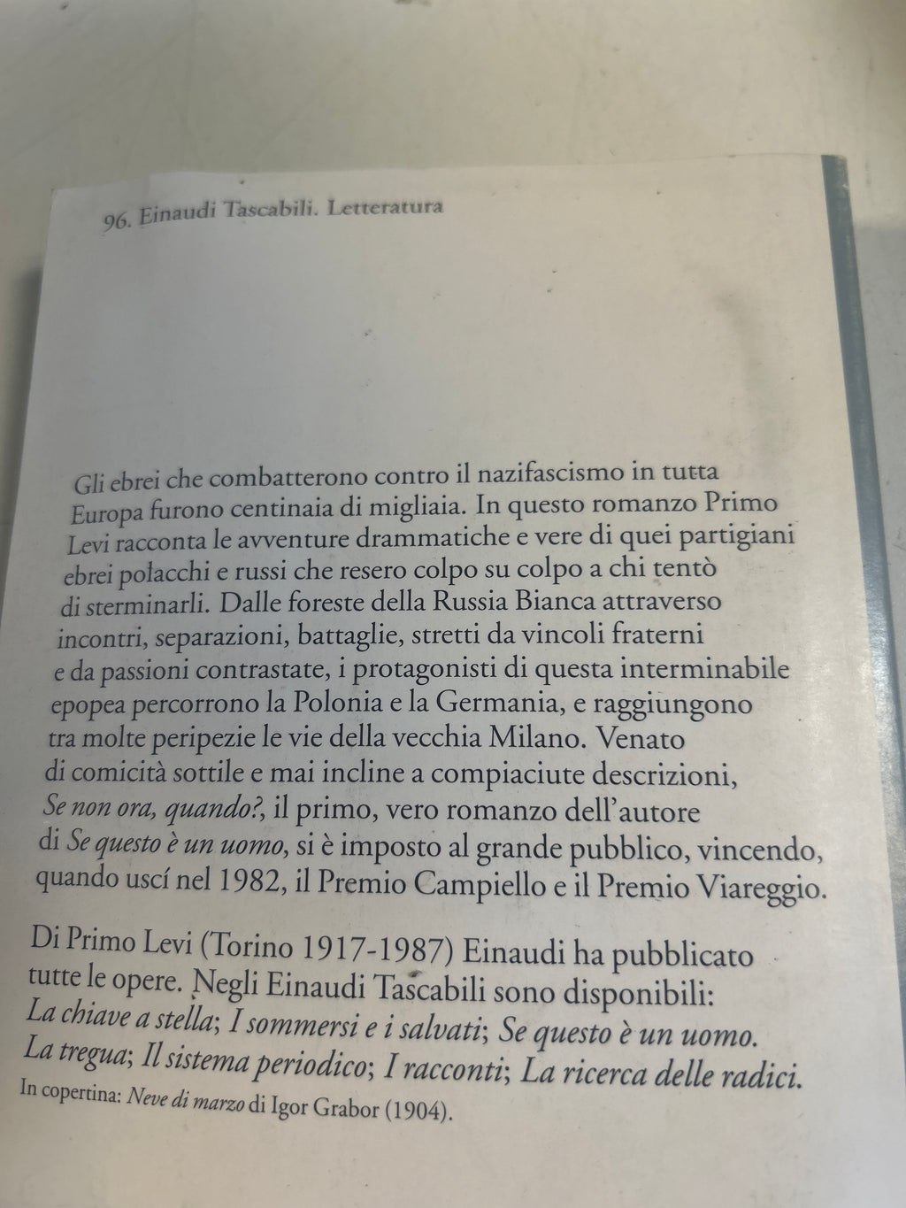 Se Non Ora, Quando? - Primo Levi