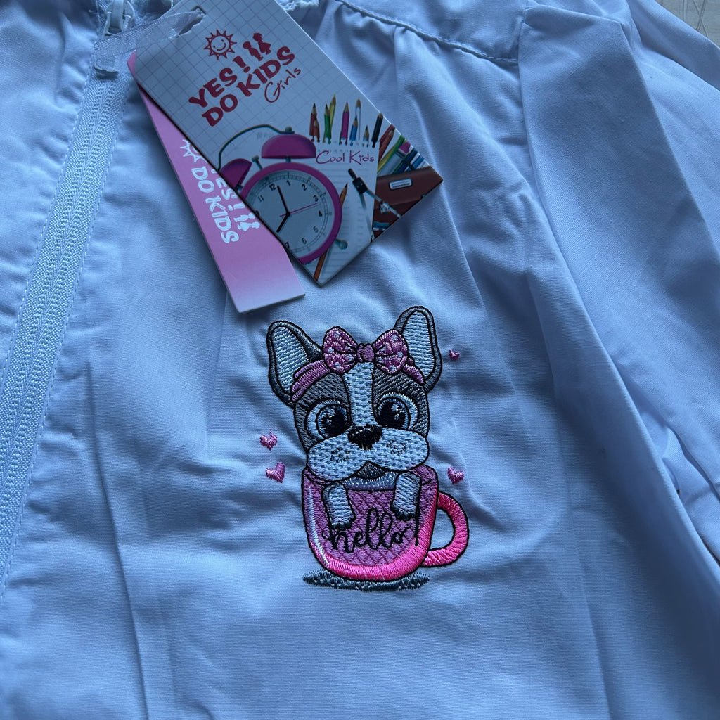 Grembiule Asilo Scuola Materna Bianco Bimba Con Cerniera 5 Anni