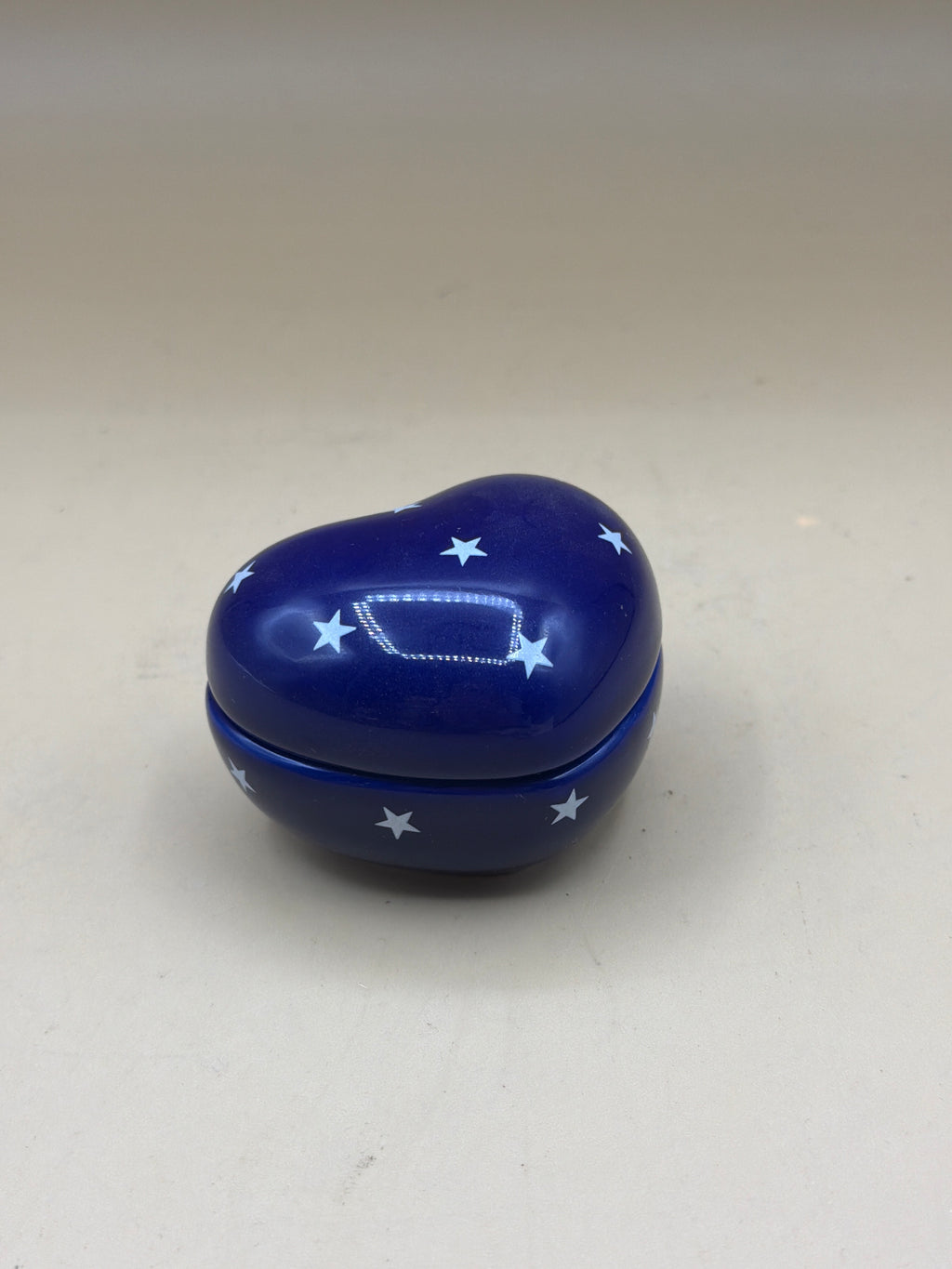 Scatolina A Forma Di Cuore Blu Con Stelle