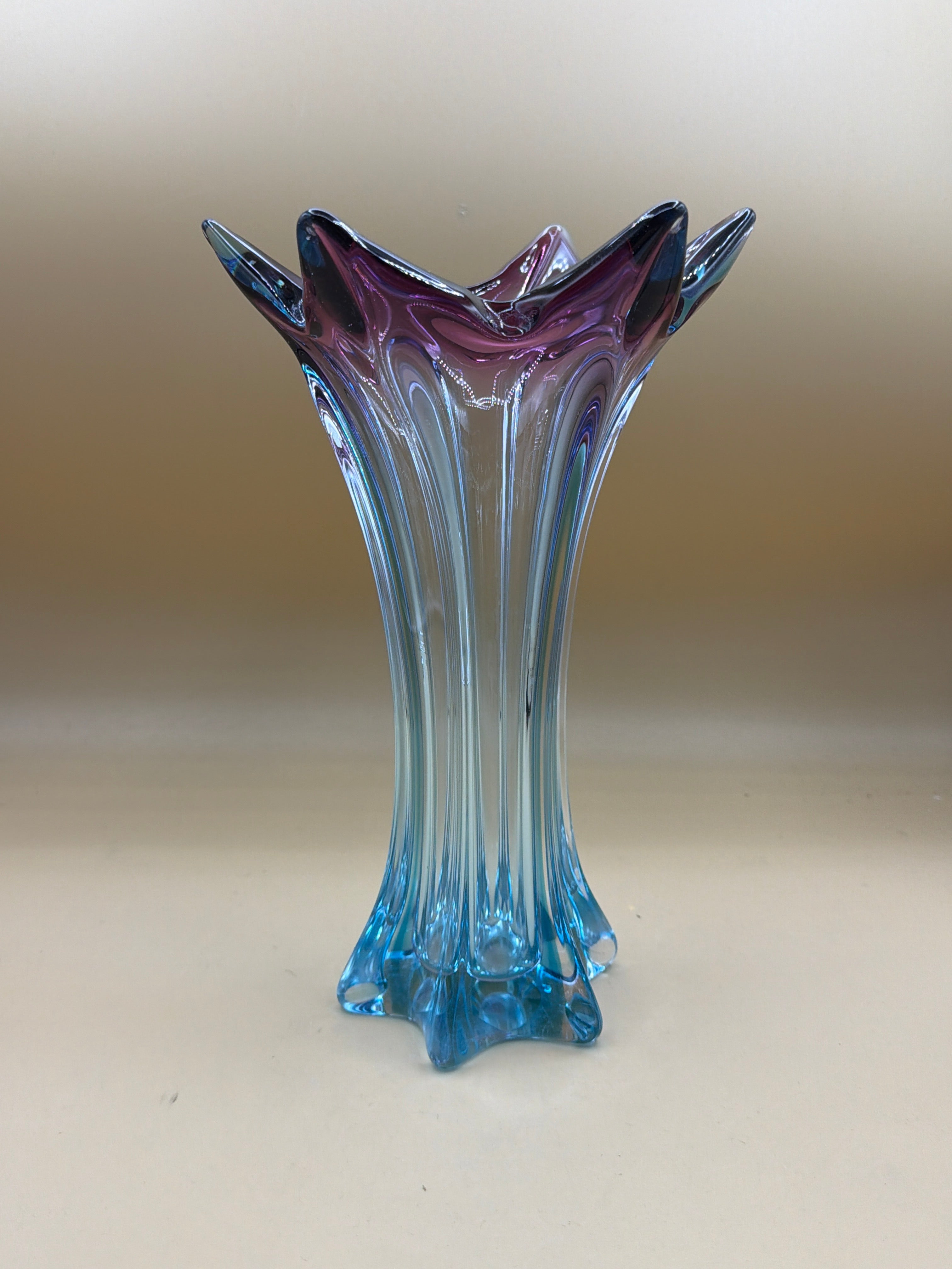 Vaso Murano Sfumato Azzurro Viola
